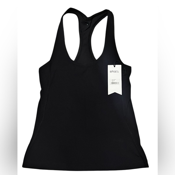 NWT Stori Black Nylon Activewear Onyx Intro Tank Top, Size 6 - Picture 1 of 5